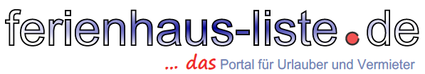 Logo Ferienhaus-Liste.de, Rezervujte si prázdninové domy a byty priamo u prenajímateľa