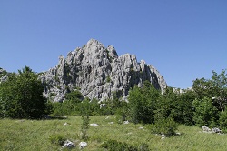 Gebirgskette bei Paklenica in Kroatien