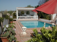 Chata, chalupa Los Claros Bungalow mit Meeresblick und Poolbenutzung, Iznate/Velez-Malaga, Andalusien Costa del Sol Španělsko