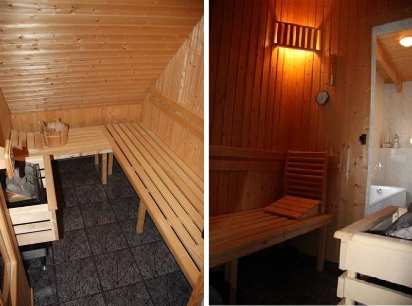 Sauna im Bad oben