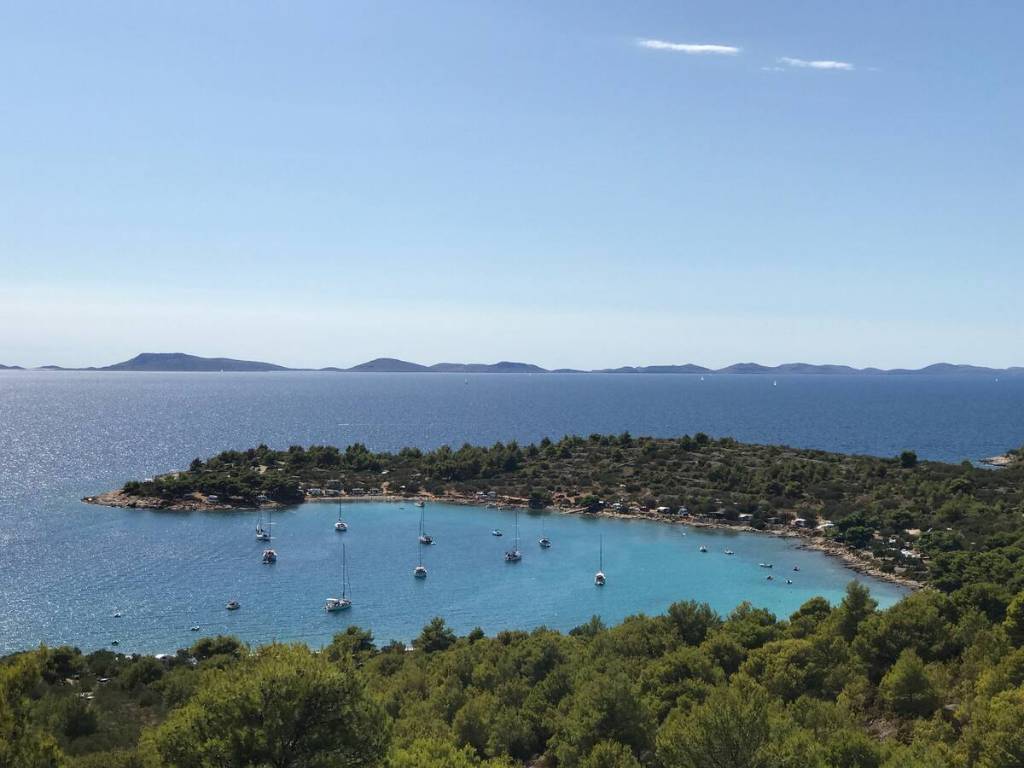 Kosirina cove and beach, Kornati in the background