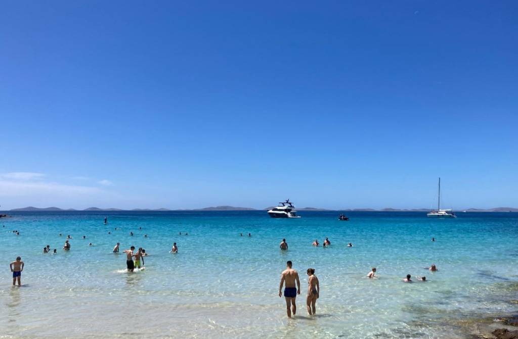 Slanica beach and Kornati view