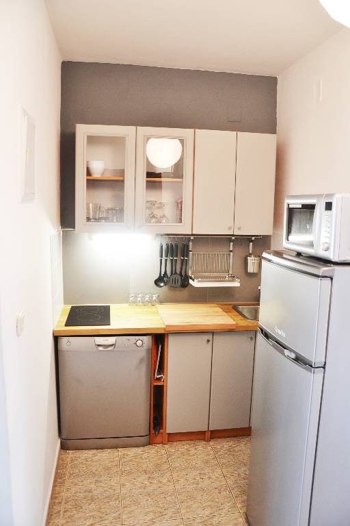 The kitchen, fridge freezer, microwave, dish washer, ceramics hobs, coffee machine, toaster