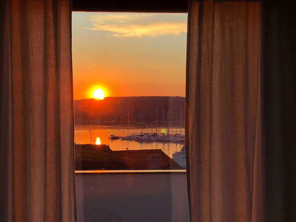 Sunset on Punat bay from the bedroom