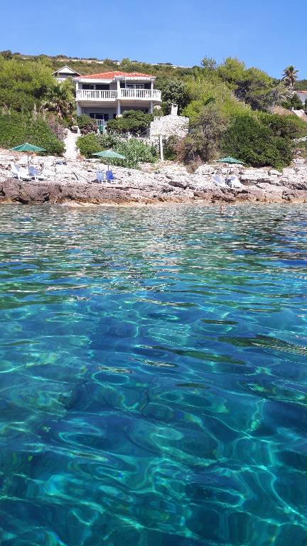 Blick auf das Haus vom Meer