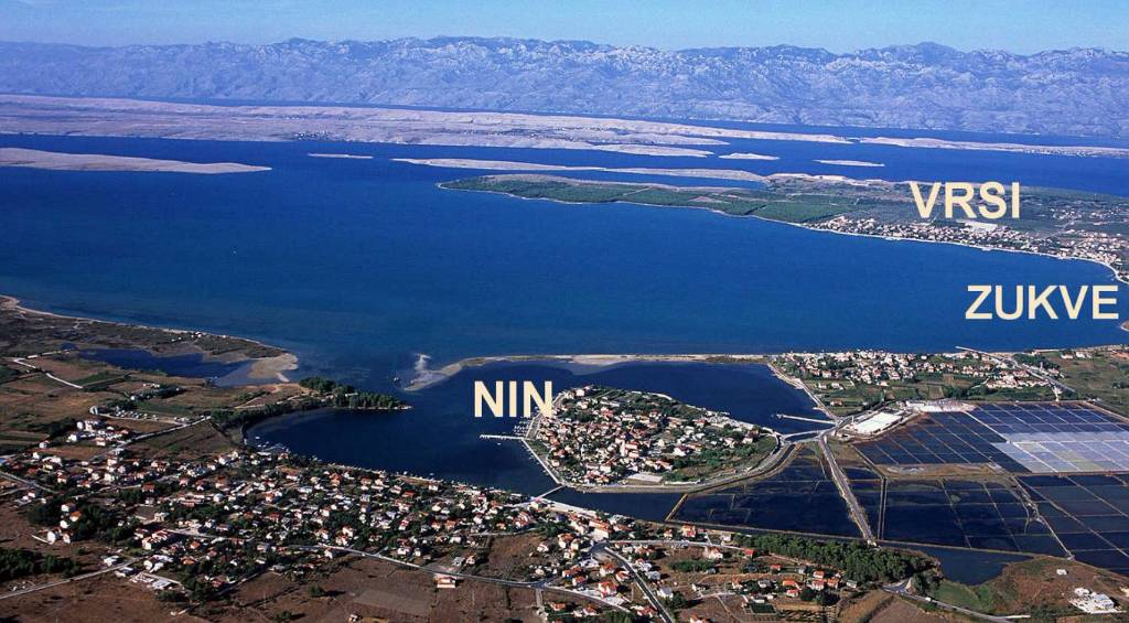 Die Altstadt von Nin befindet sich auf der Insel