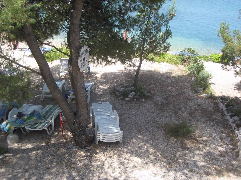 Balkon Blick auf den Strand vor dem Haus